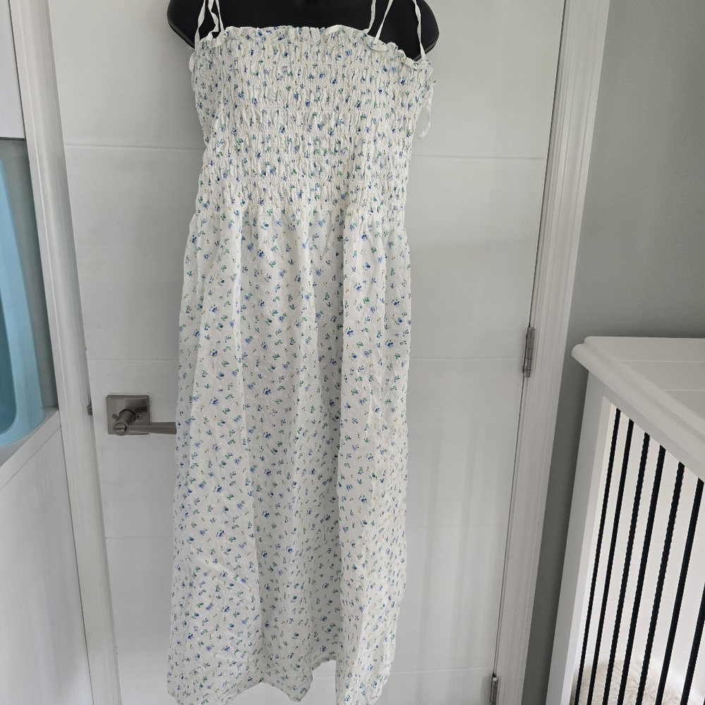 Rails Faith Cotton Eyelet Midi Dress White Bluebell Floral Size Xxl